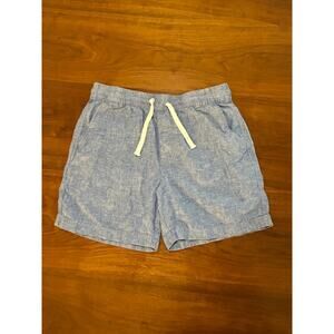 Chambray J. Crew Linen-Blend Drawstring Pull-On Dock Shorts (Men's M 5" Inseam)